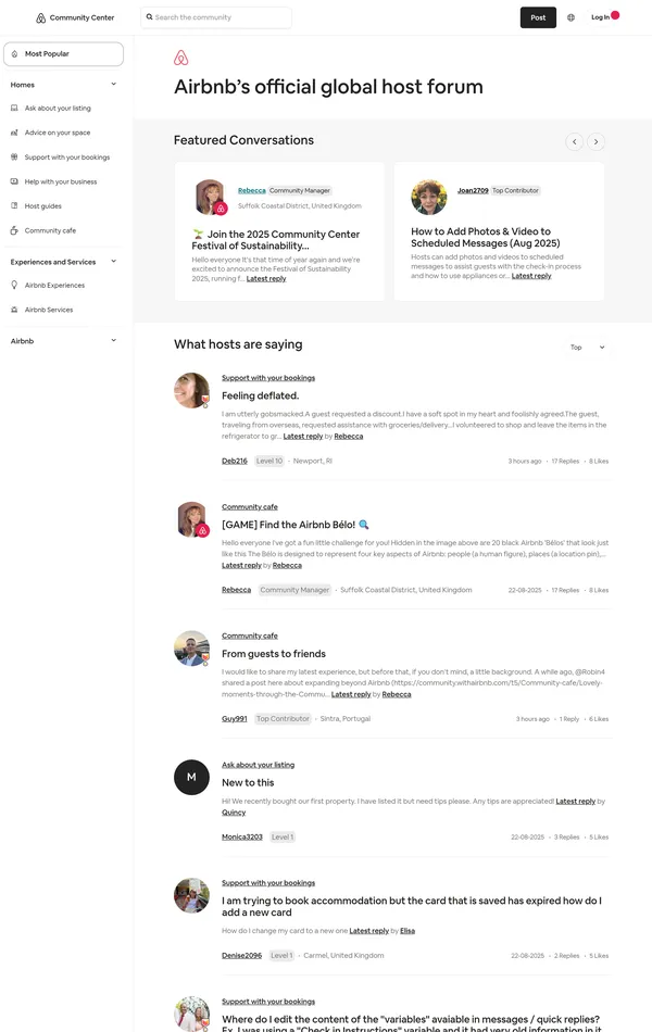 База знаний Airbnb, тематика — Размещение, Комьюнити, цвета — Белый, стиль — Корпоративный, Минимализм, типографика — Без засечек