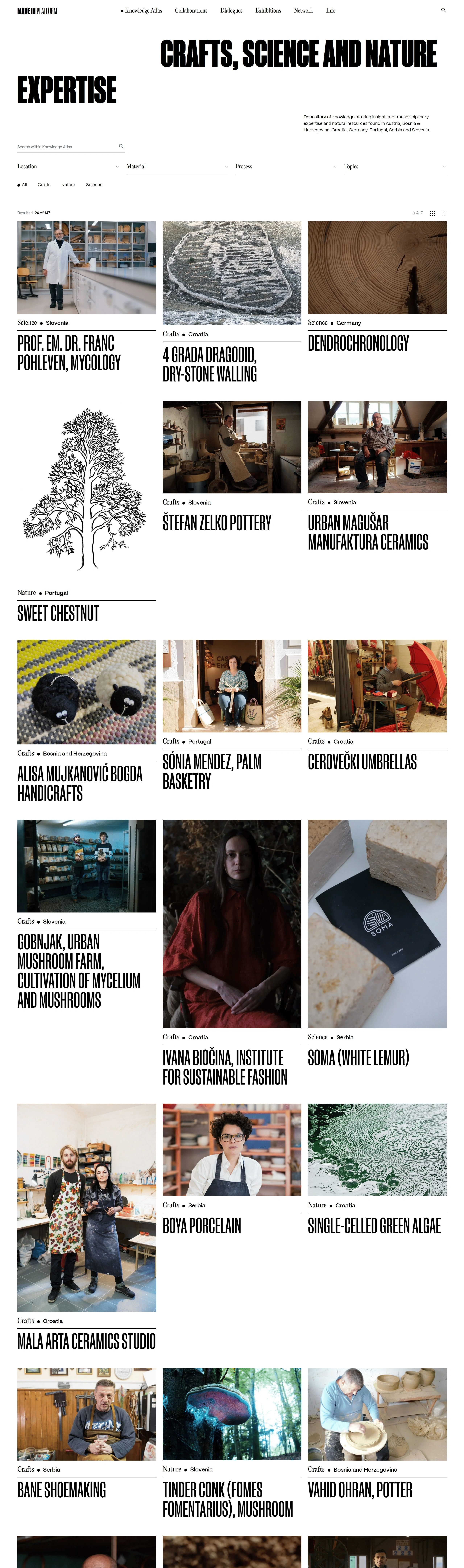 MadeIn Каталог MadeIn, тематика — Другое, цвета — Белый, Черный, Серый, стиль — Карточный, Брутализм, Органический и природный, типографика — Без засечек, Декоративные