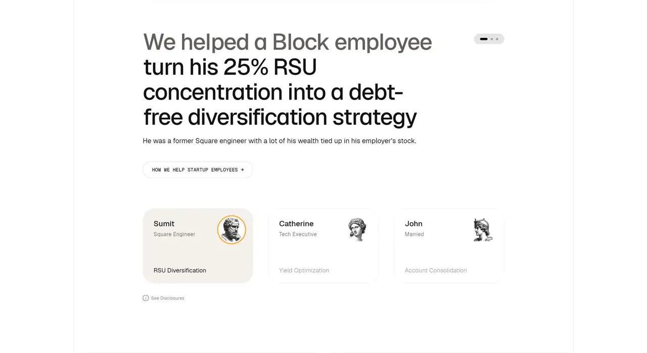 Секция «Для кого» с сайта https://www.titan.com/, тематика — Финансы, цвета — Белый, Серый, стиль — Карточный, Минимализм, типографика — Без засечек