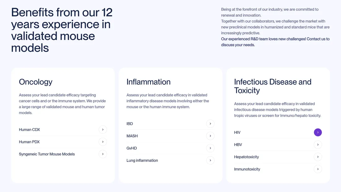 Секция «Преимущества» с сайта https://www.transcurebioservices.com/, тематика — Здоровье и фитнес, цвета — Белый, стиль — Классический, Корпоративный, типографика — Без засечек