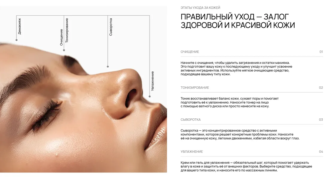 Секция «Этапы» с сайта https://dr-borisova.ru/, тематика — Красота, цвета — Белый, Серый, стиль — Корпоративный, Минимализм, типографика — Без засечек