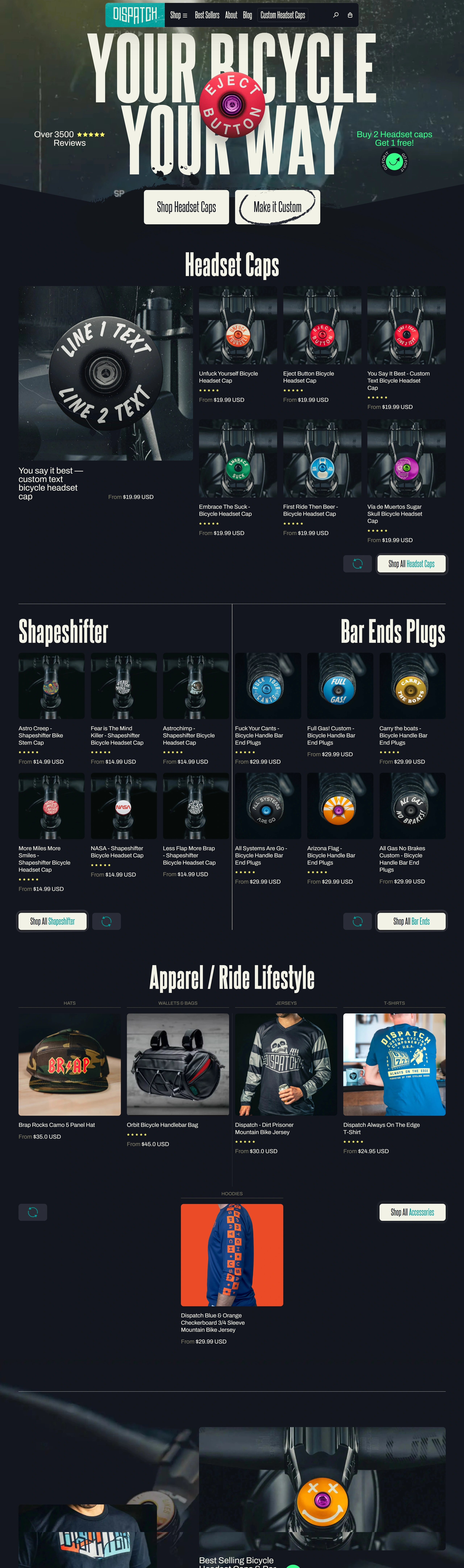 Dispatch Bike Каталог Dispatch Bike, тематика — Интернет-магазин, цвета — Черный, Серый, стиль — Брутализм, типографика — Без засечек, Декоративные