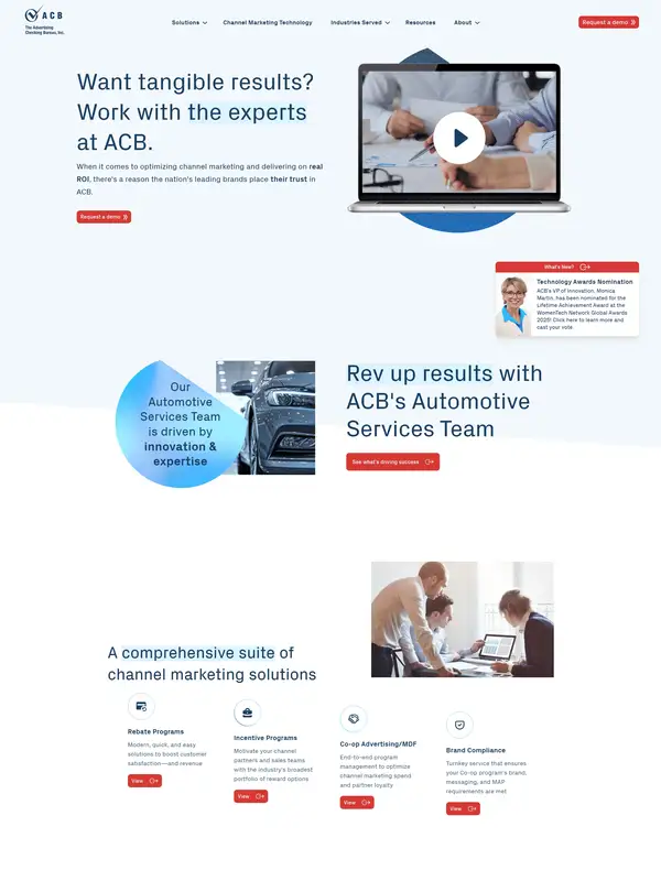 Главная ACB, тематика — Бизнес и профессиональные услуги, цвета — Белый, стиль — Корпоративный, Минимализм, типографика — Без засечек