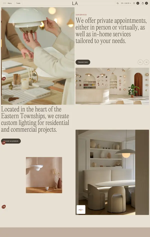 Главная Luminaire Authentik, тематика — Дизайн, цвета — Белый, Серый, стиль — Полигональный, типографика — Без засечек