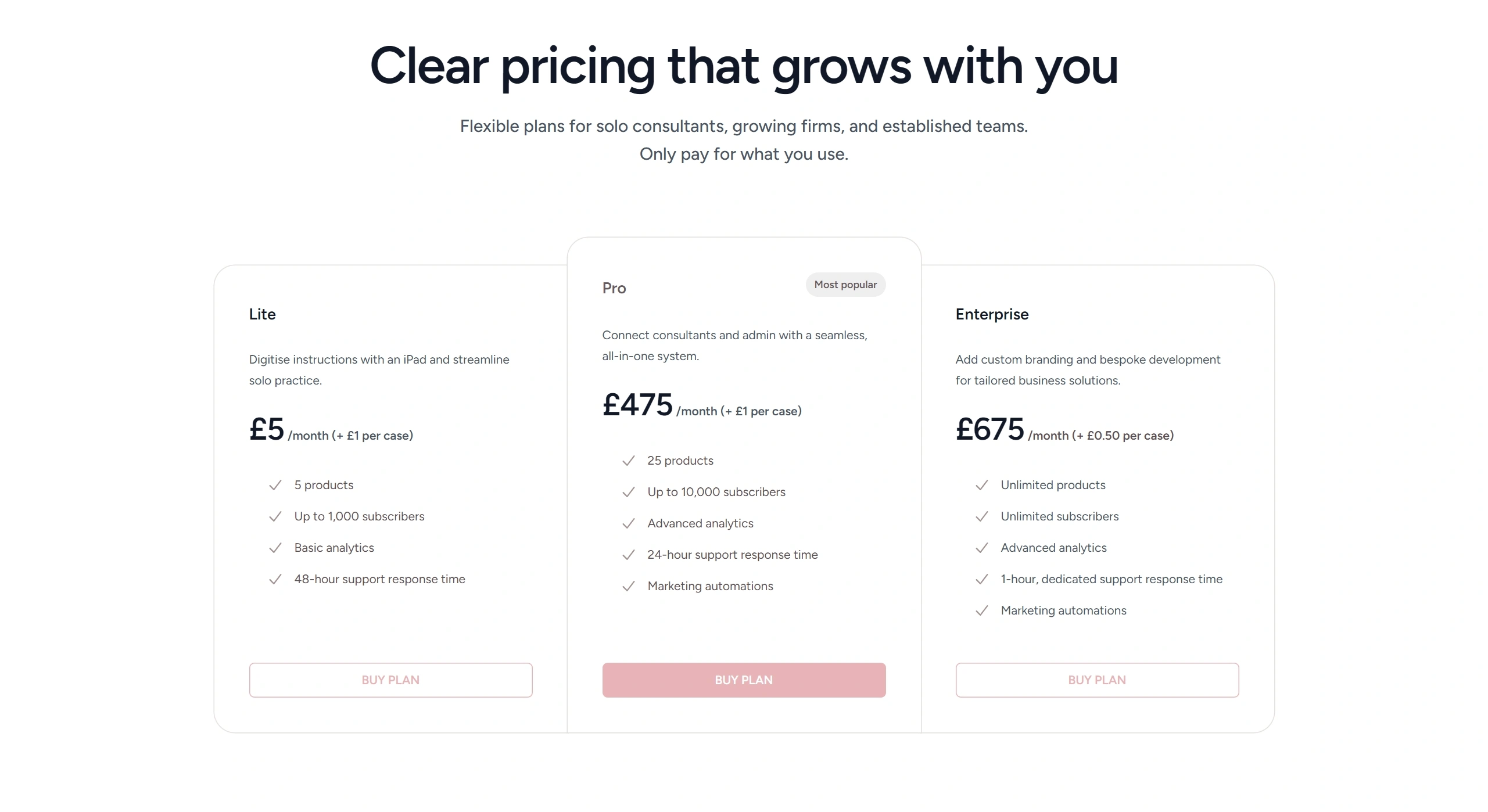 YEPP Секция «Цены» с сайта https://getyepp.co.uk/, тематика — SaaS, цвета — Белый, Серый, стиль — Корпоративный, Минимализм, типографика — Без засечек