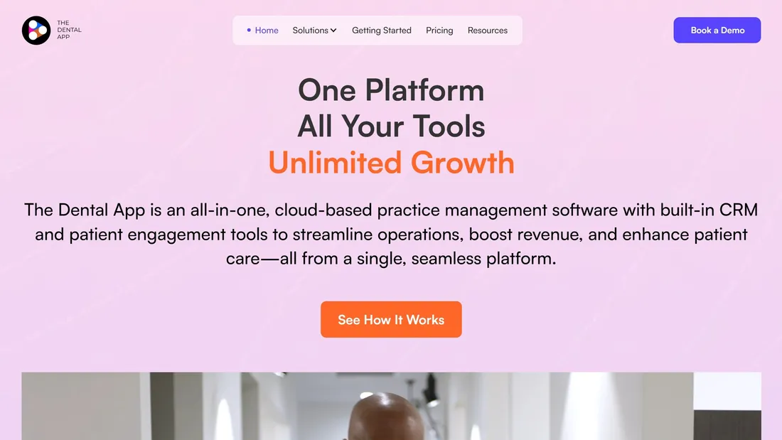 Секция «Призыв к действию» с сайта https://www.thedentalapp.com/, тематика — Здоровье и фитнес, IT и программное обеспечение, цвета — Белый, Серый, стиль — Корпоративный, Минимализм, типографика — Без засечек