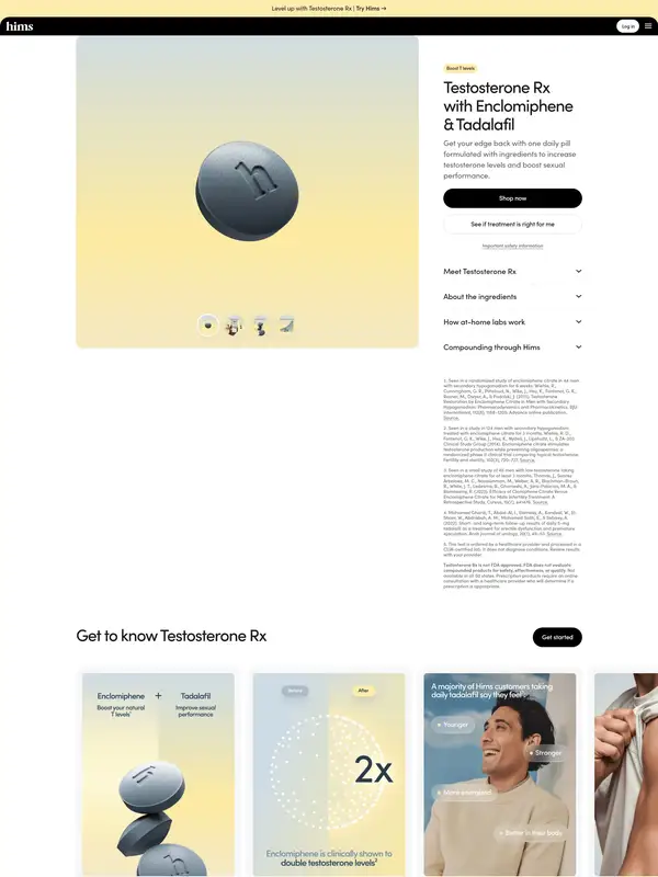 Продукт Hims, тематика — Здоровье и фитнес, цвета — Белый, Серый, стиль — Минимализм, типографика — Без засечек