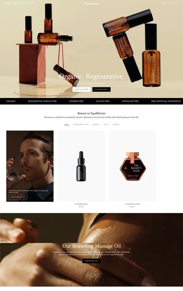 Главная Mowellens, тематика — Интернет-магазин, Красота, цвета — Белый, Черный, Серый, Коричневый, стиль — Классический, Минимализм, типографика — Без засечек