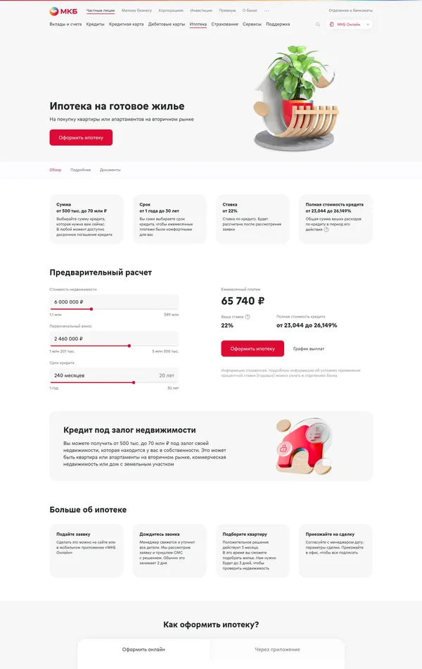 Продукт МКБ, тематика — Финансы, цвета — Белый, Черный, стиль — Корпоративный, Минимализм, типографика — Без засечек