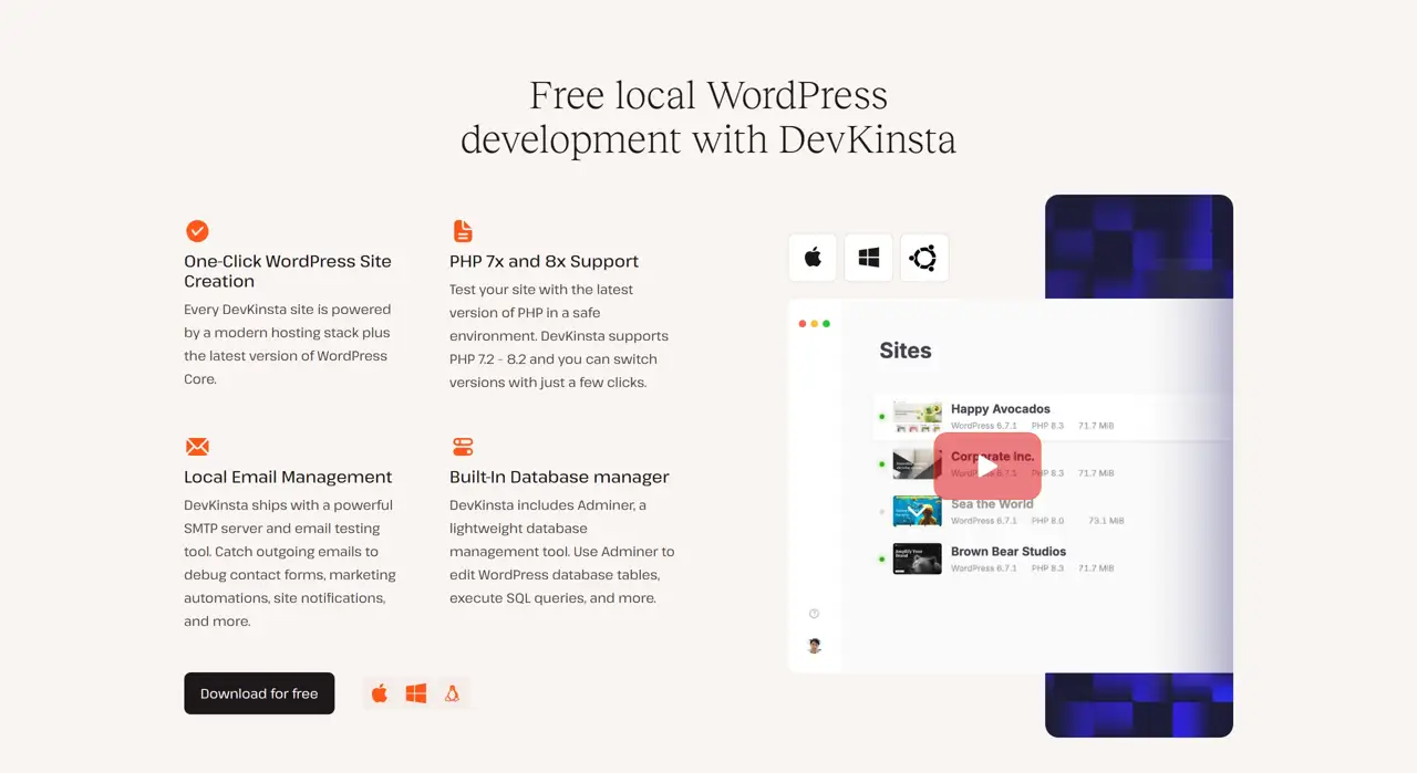 Секция «О продукте» с сайта https://kinsta.com/, тематика — SaaS, цвета — Белый, стиль — Корпоративный, Минимализм, типографика — Без засечек