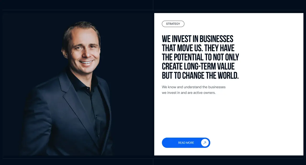 Секция «Призыв к действию» с сайта https://hartmann.holdings/, тематика — Другое, цвета — Черный, Серый, стиль — Корпоративный, типографика — Без засечек
