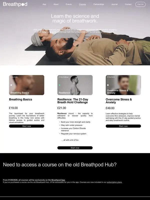 Каталог Breathpod, тематика — Здоровье и фитнес, цвета — Белый, Черный, Серый, стиль — Карточный, Минимализм, типографика — Без засечек
