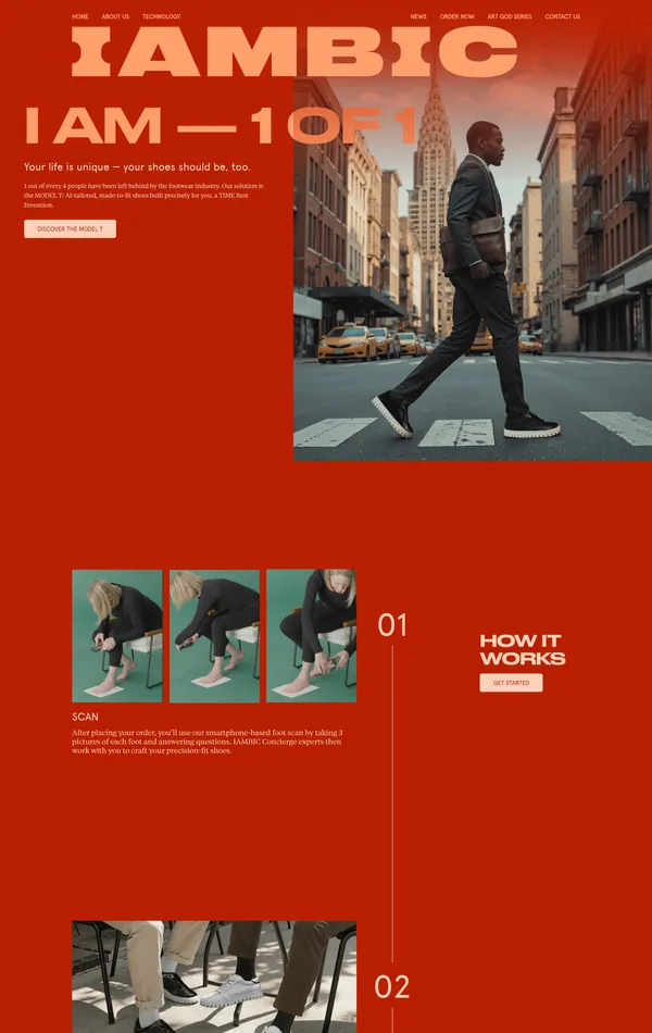 Продукт IAMBIC, тематика — Одежда, цвета — Черный, Серый, Красный, Коричневый, стиль — Корпоративный, Типографика, типографика — Без засечек