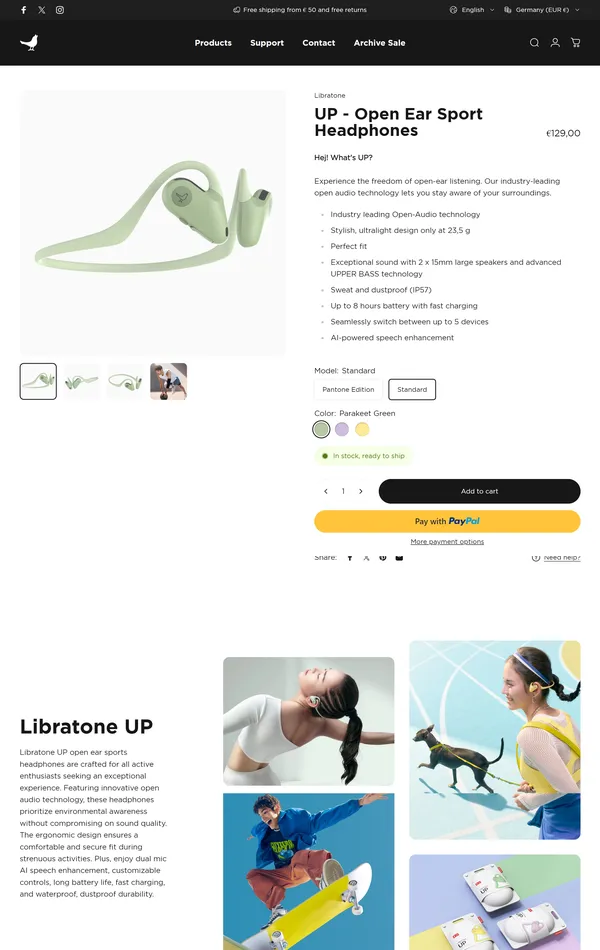 Продукт Libratone, тематика — Интернет-магазин, Продукт, цвета — Белый, стиль — Корпоративный, типографика — Без засечек