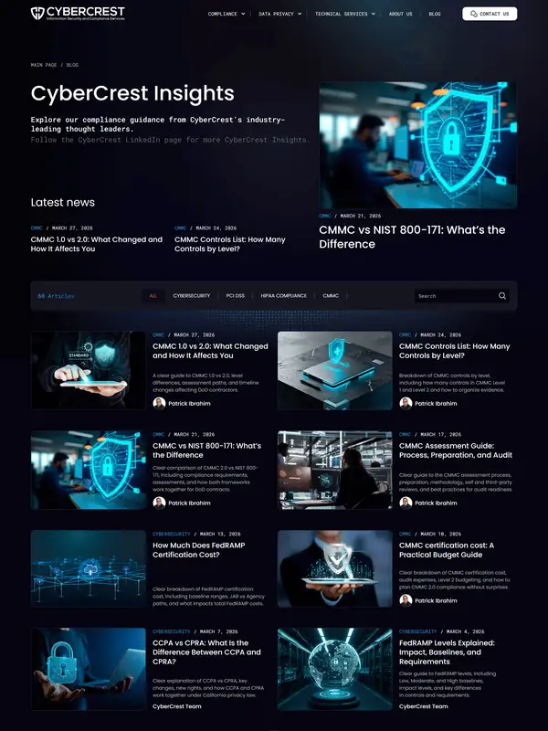 Новости CyberCrest, тематика — IT и программное обеспечение, цвета — Черный, стиль — Корпоративный, Карточный, типографика — Без засечек