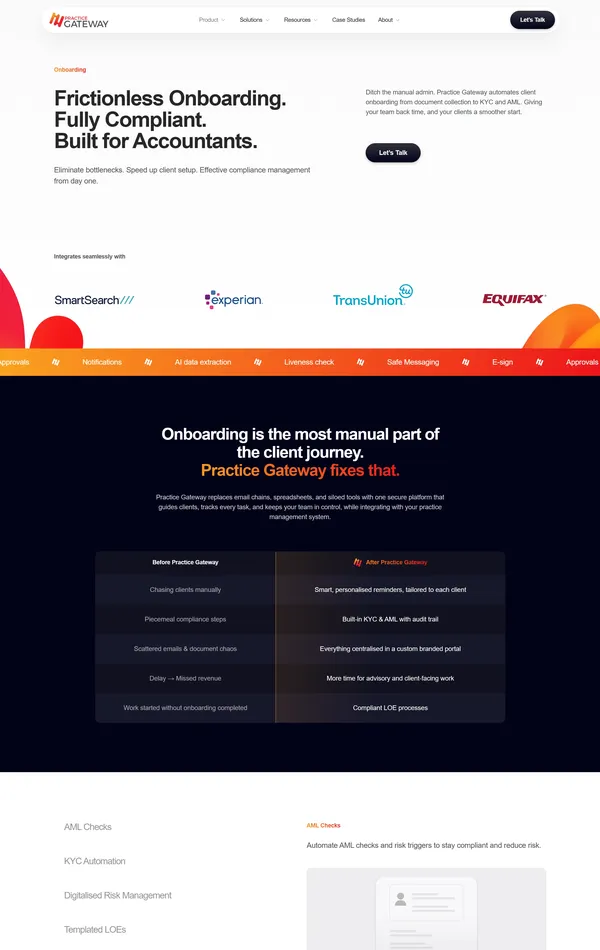 Продукт Practice Gateway, тематика — Финансы, Бизнес и профессиональные услуги, цвета — Белый, Черный, стиль — Корпоративный, типографика — Без засечек