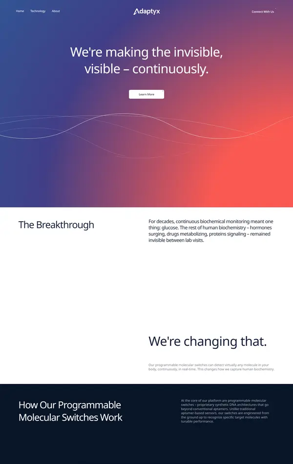 Продукт Adaptyx, тематика — Здоровье и фитнес, IT и программное обеспечение, цвета — Белый, Черный, Серый, стиль — Корпоративный, Полигональный, типографика — Без засечек