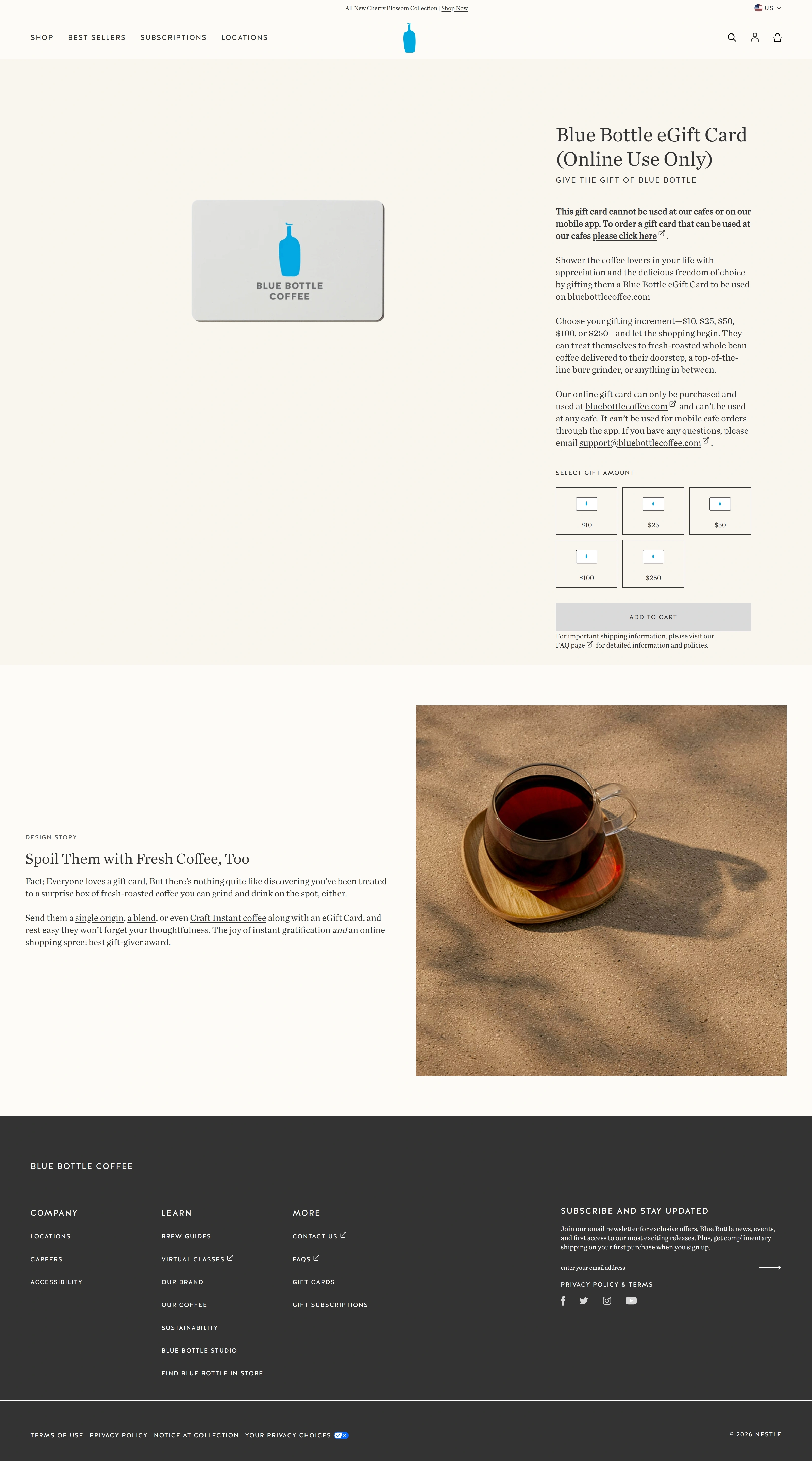 Blue Bottle Coffee Продукт Blue Bottle Coffee, тематика — Еда и напитки, цвета — Белый, Черный, Серый, стиль — Минимализм, типографика — Без засечек