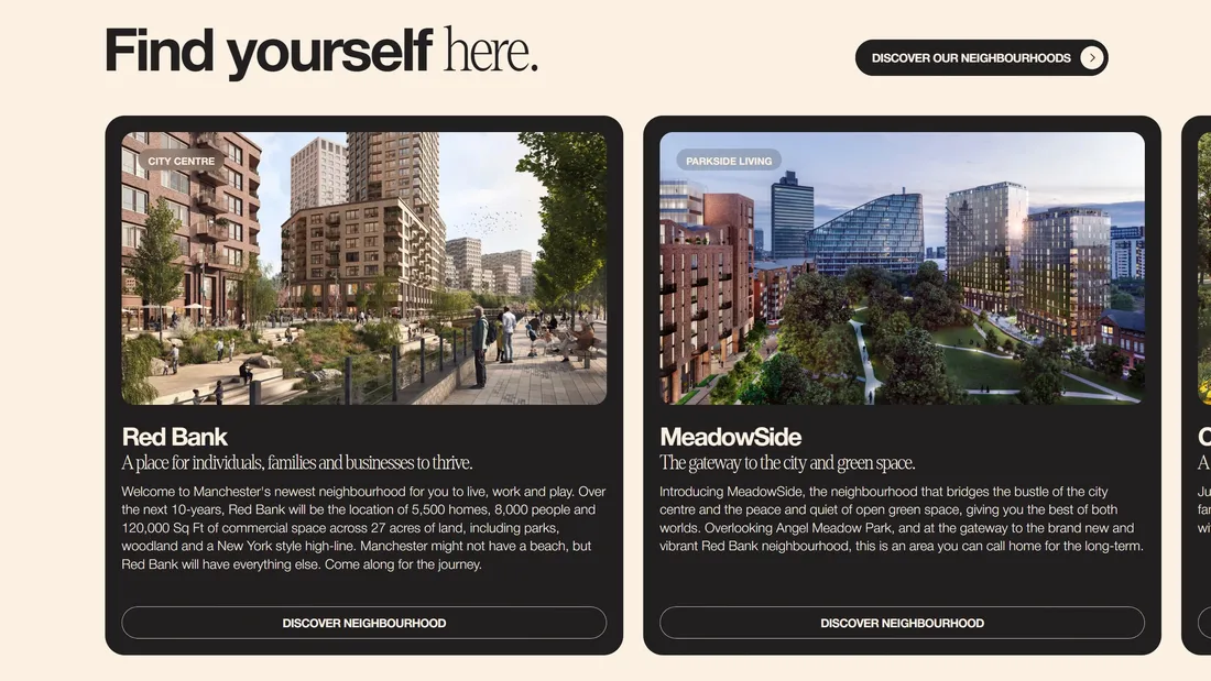 Секция «Призыв к действию» с сайта https://wearefound.co.uk/, тематика — Недвижимость, цвета — Белый, Черный, Серый, стиль — Минимализм, типографика — Без засечек