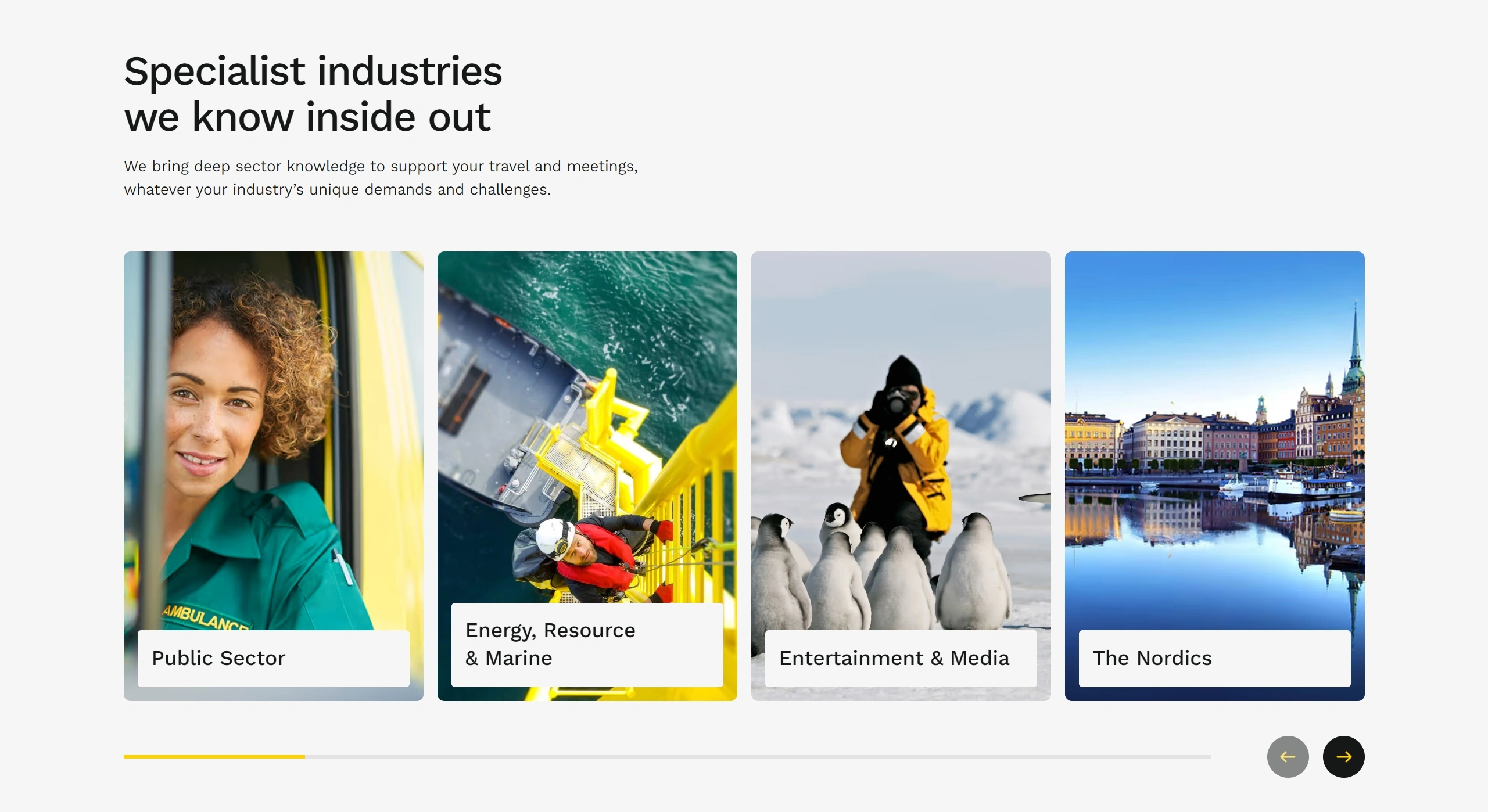 Clarity Business Travel Секция «Услуги» с сайта https://www.claritybusinesstravel.com/, тематика — Путешествия и туризм, цвета — Белый, Серый, стиль — Корпоративный, Карточный, Минимализм, типографика — Без засечек