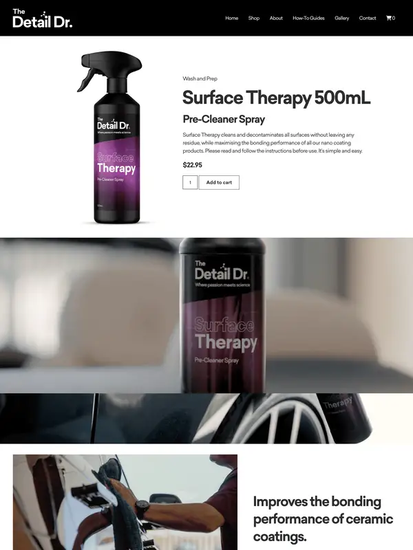 Продукт The Detail Dr., тематика — Другое, цвета — Белый, Черный, Серый, стиль — Корпоративный, Минимализм, типографика — Без засечек