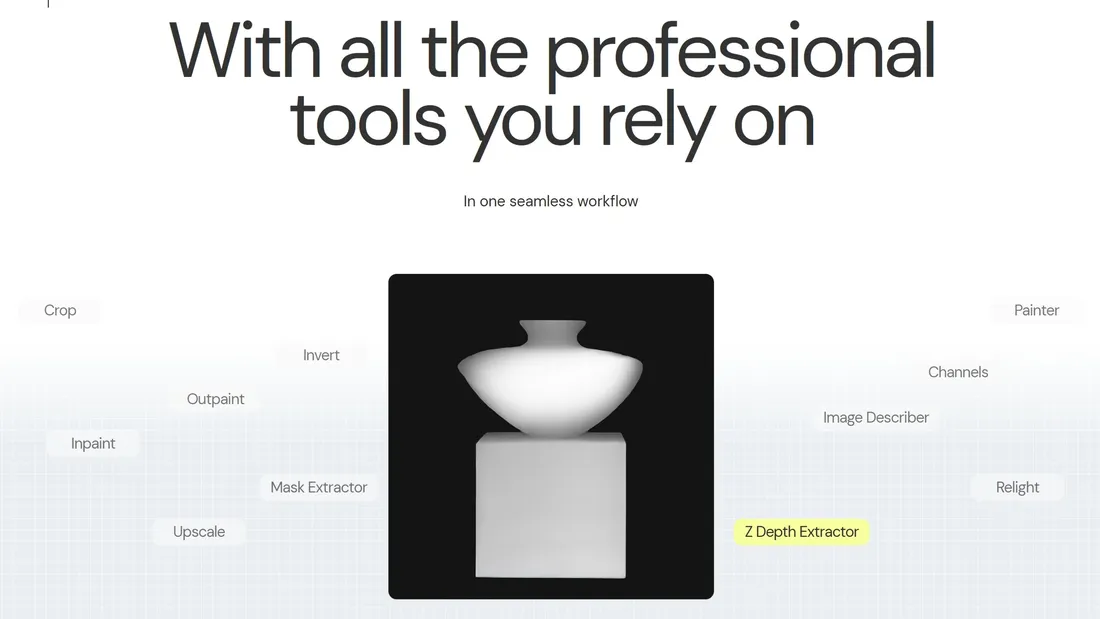 Секция «О продукте» с сайта https://www.weavy.ai/, тематика — Дизайн, цвета — Белый, стиль — Минимализм, типографика — Без засечек