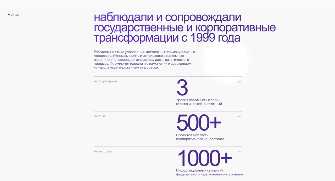 Секция «О компании» с сайта https://white-tree.ru/, тематика — Бизнес и профессиональные услуги, цвета — Белый, стиль — Корпоративный, Минимализм, типографика — Без засечек