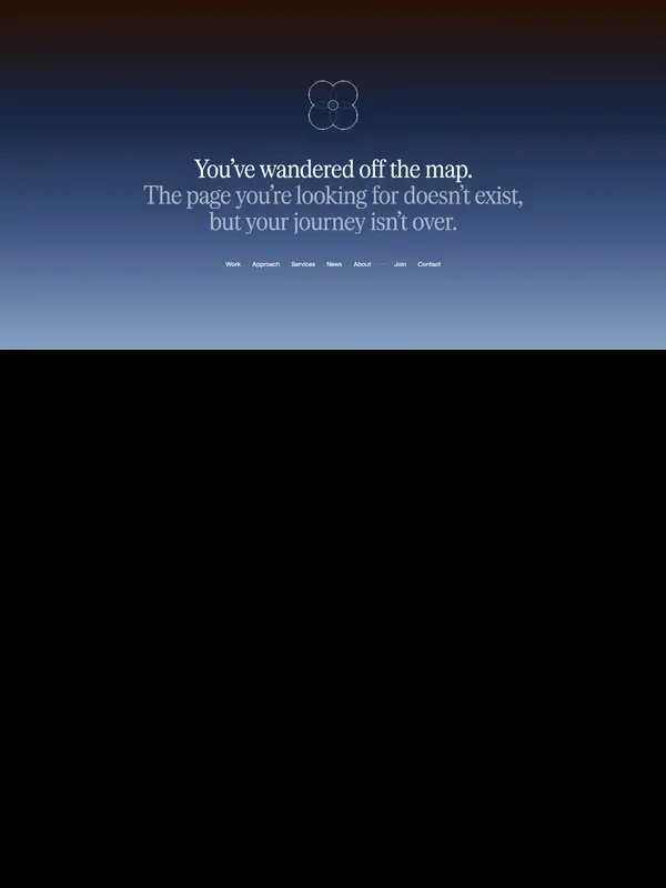 404-страница New Genre, тематика — Дизайн, цвета — Черный, Серый, стиль — Классический, Корпоративный, типографика — С засечками