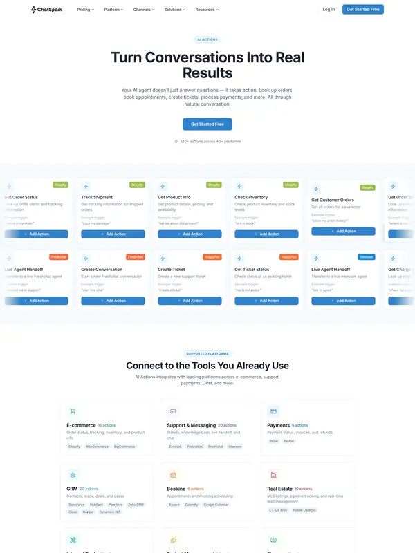 Продукт ChatSpark, тематика — SaaS, цвета — Белый, стиль — Корпоративный, Минимализм, типографика — Без засечек
