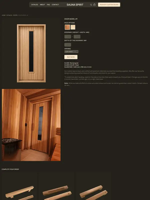 Продукт Sauna Spirit, тематика — Другое, цвета — Черный, Серый, Коричневый, стиль — Минимализм, Органический и природный, типографика — Без засечек