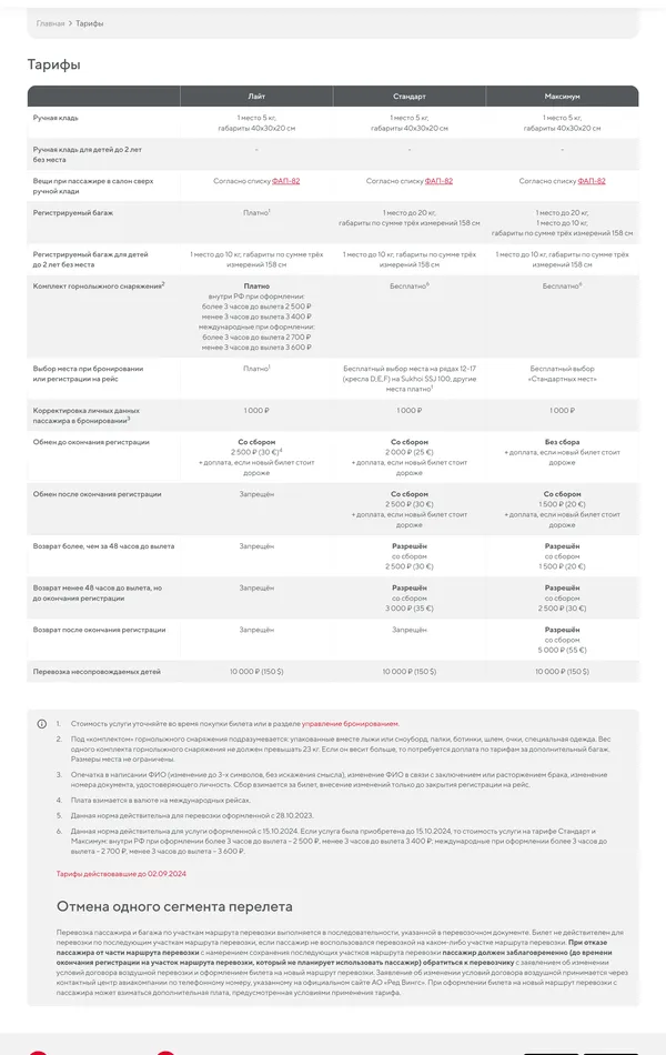 Секция «Цены» с сайта https://flyredwings.com/, тематика — Путешествия и туризм, цвета — Белый, стиль — Классический, Корпоративный, типографика — Без засечек