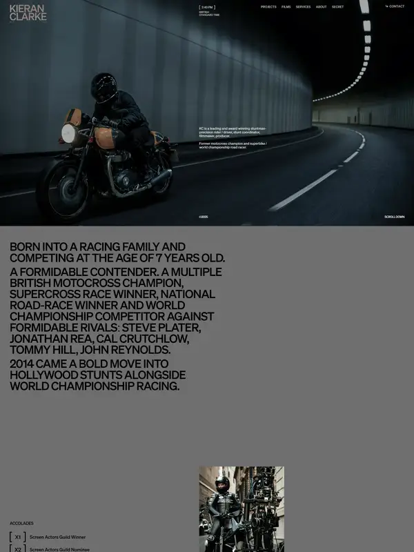 Главная Kieran Clarke, тематика — Другое, цвета — Черный, Серый, стиль — Минимализм, типографика — Без засечек