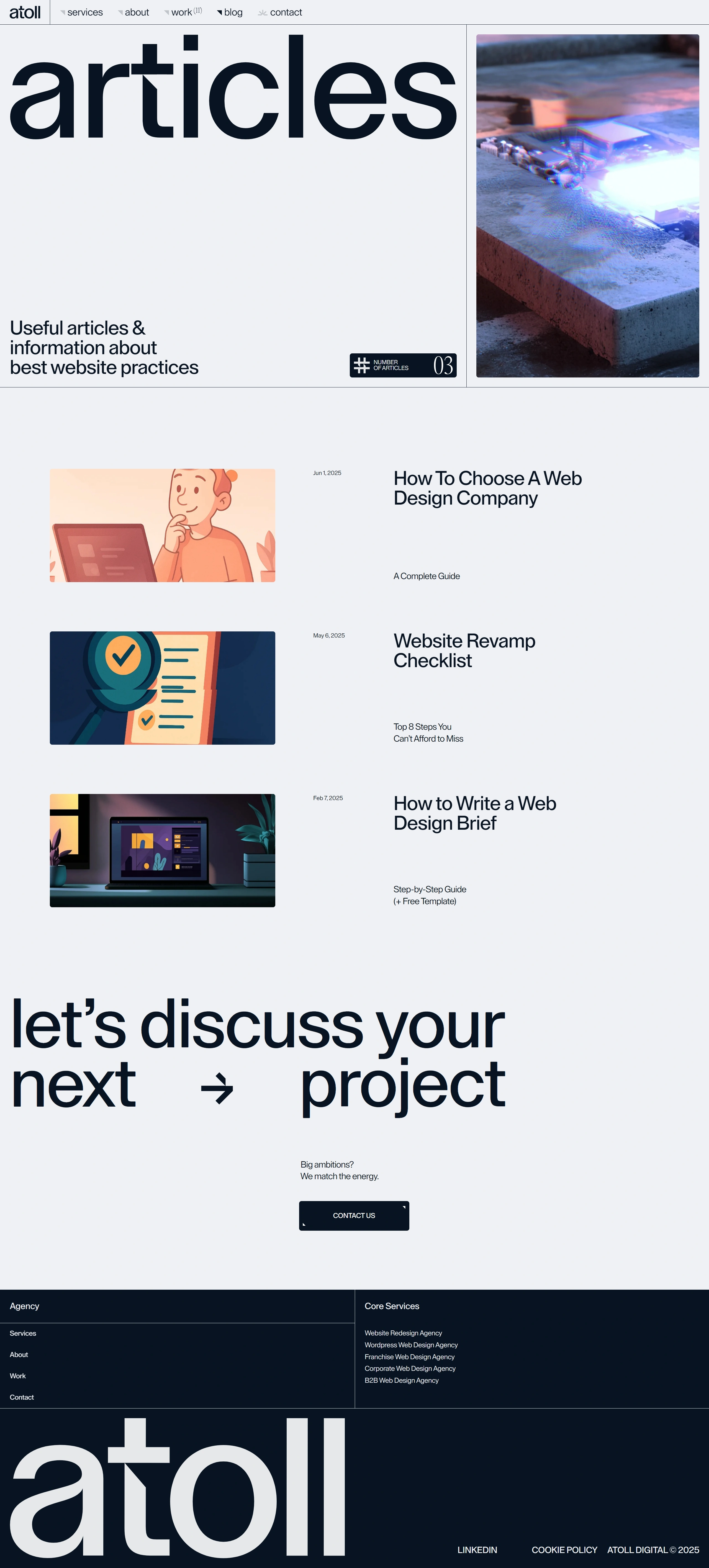 Atoll Digital Блог Atoll Digital, тематика — Агентство , цвета — Белый, Черный, Серый, стиль — Минимализм, Типографика, типографика — Без засечек