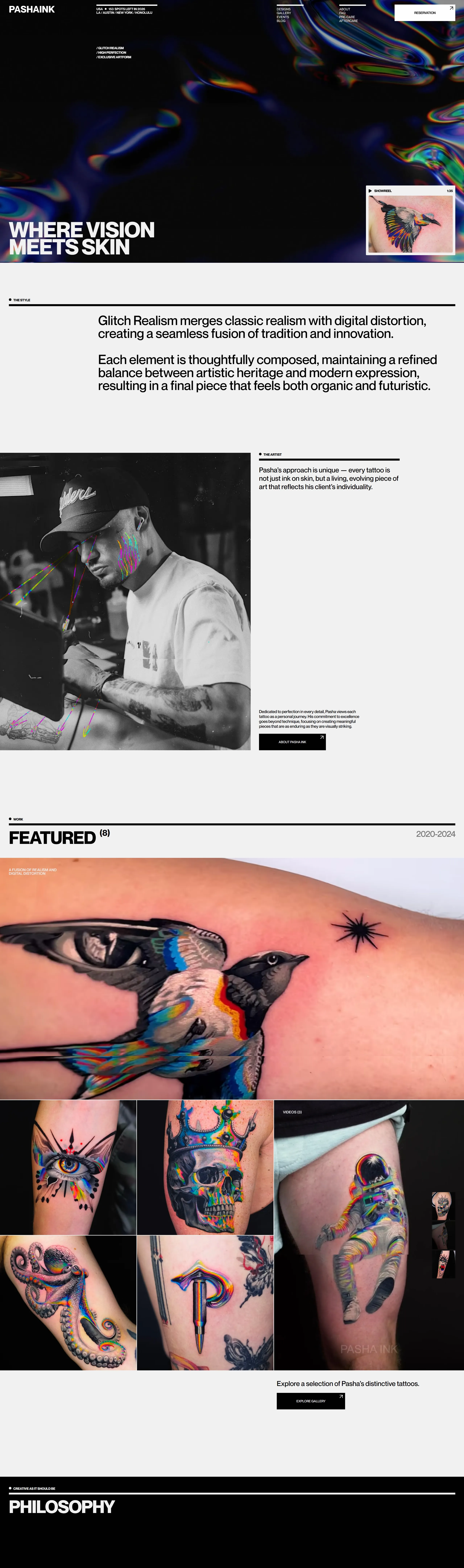 Pasha Ink Портфолио Pasha Ink, тематика — Искусство, цвета — Белый, Черный, Серый, стиль — Типографика, Брутализм, типографика — Без засечек