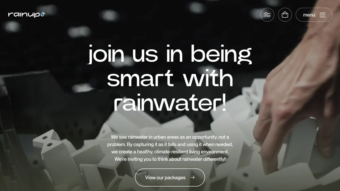 Секция «Призыв к действию» с сайта https://en.rainup.nl/, тематика — Другое, цвета — Черный, Серый, стиль — Минимализм, Типографика, типографика — Без засечек