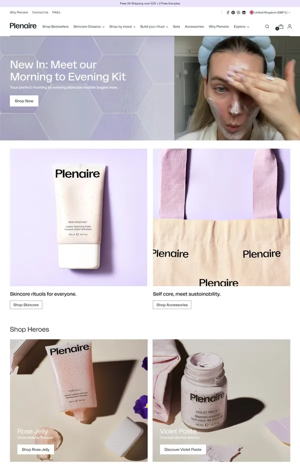 Главная Plenaire, тематика — Красота, цвета — Белый, Серый, стиль — Корпоративный, Минимализм, типографика — Без засечек