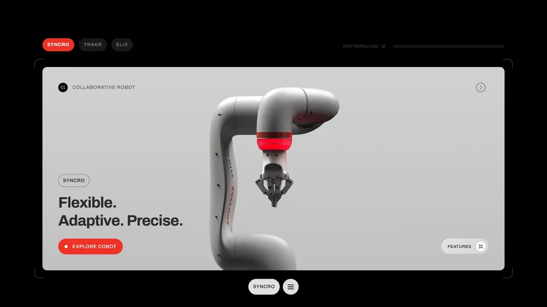 Секция «Товары» с сайта https://addverb.ai/, тематика — IT и программное обеспечение, цвета — Белый, Черный, стиль — Корпоративный, типографика — Без засечек