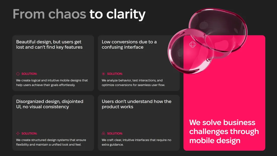 Секция «О компании» с сайта https://www.formiodesign.com/, тематика — Дизайн, цвета — Черный, Красный, стиль — Корпоративный, Минимализм, типографика — Без засечек