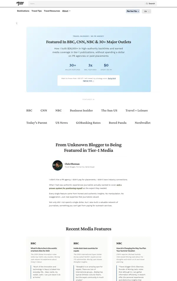 Страница о компании Moving Jack, тематика — Персональный, цвета — Белый, стиль — Корпоративный, Минимализм, типографика — Без засечек