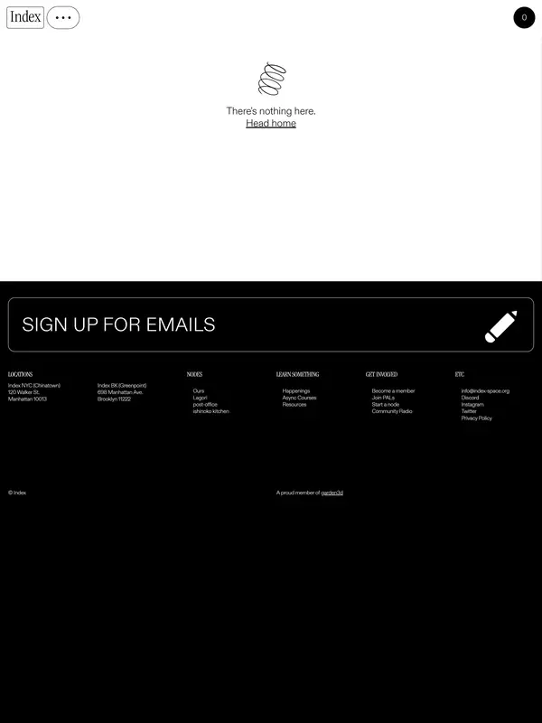 404-страница Index, тематика — Комьюнити, цвета — Черный, стиль — Минимализм, типографика — Без засечек