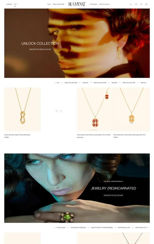 Главная Rouvenat, тематика — Интернет-магазин, Красота, цвета — Белый, Черный, Серый, стиль — Классический, Корпоративный, типографика — Без засечек