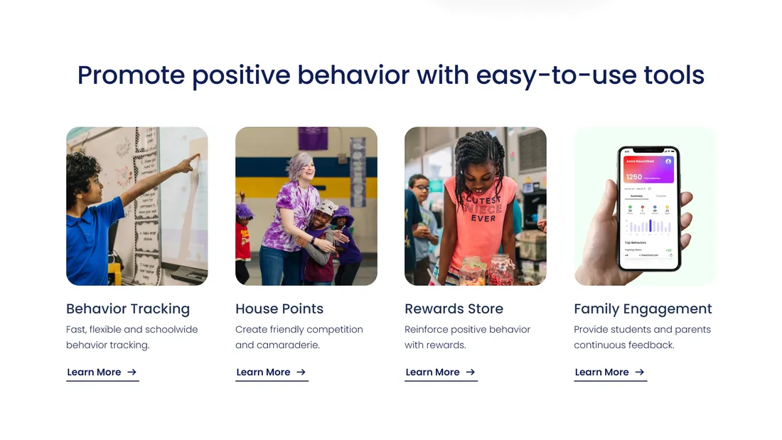 Секция «Преимущества» с сайта https://www.whyliveschool.com/, тематика — Образование, цвета — Белый, Серый, стиль — Корпоративный, типографика — Без засечек