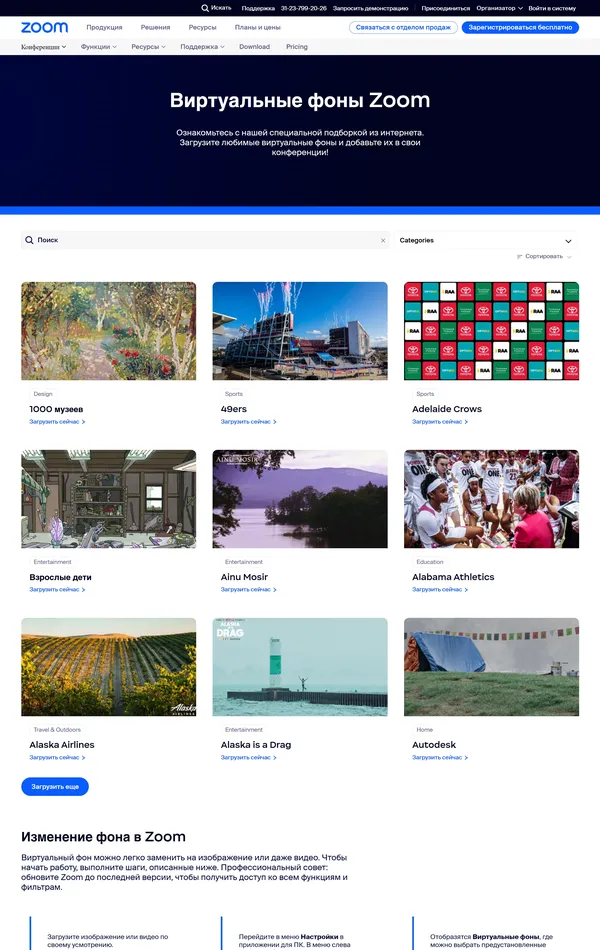 Услуги Zoom, тематика — IT и программное обеспечение, SaaS, цвета — Белый, Черный, Серый, стиль — Корпоративный, типографика — Без засечек