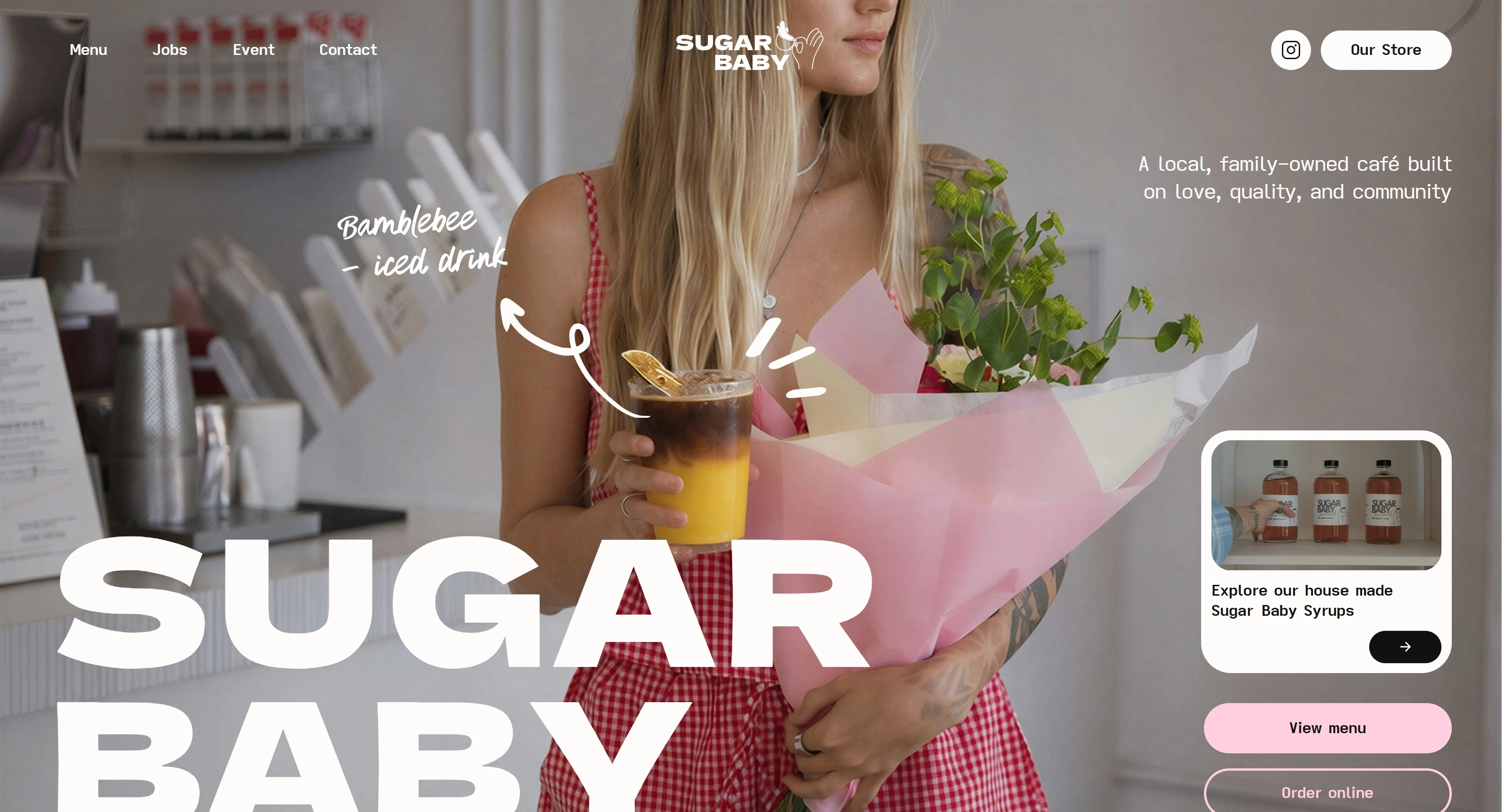 Our Sugar Baby Секция «Первый экран» с сайта https://oursugarbaby.com/, тематика — Комьюнити, цвета — Белый, Серый, Коричневый, стиль — Минимализм, типографика — Без засечек, Декоративные