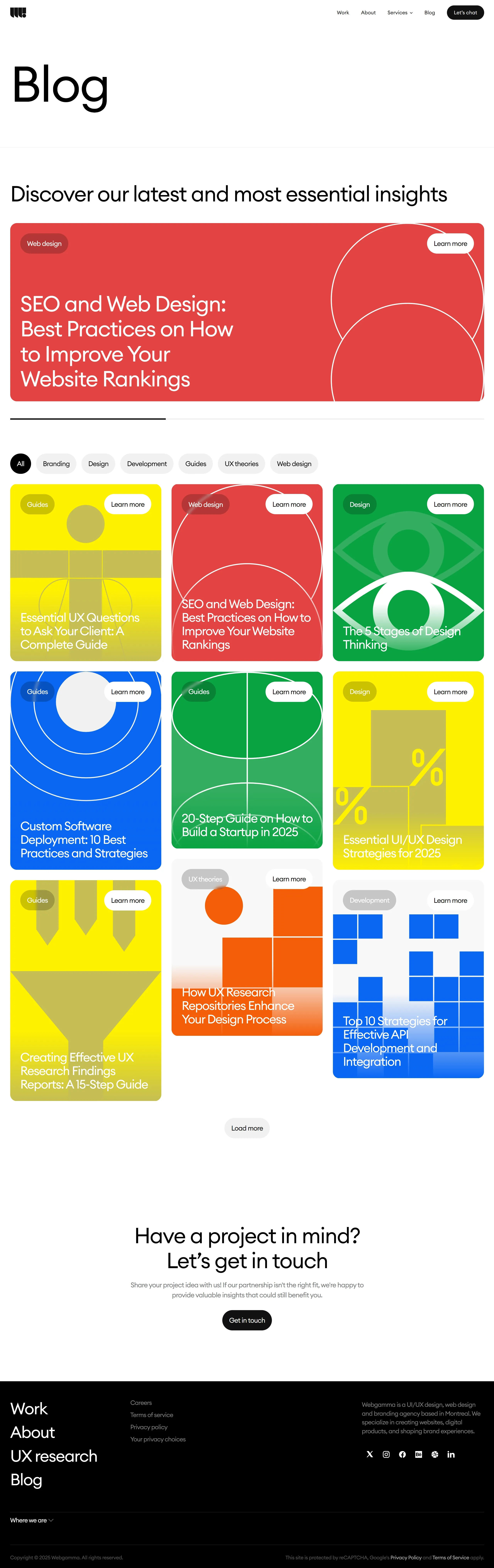 Webgamma Блог Webgamma, тематика — Дизайн, цвета — Белый, Черный, Красный, стиль — Минимализм, типографика — Без засечек