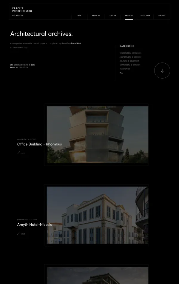 Портфолио Eraclis Papachristou, тематика — Дизайн, цвета — Черный, стиль — Корпоративный, Минимализм, типографика — Без засечек