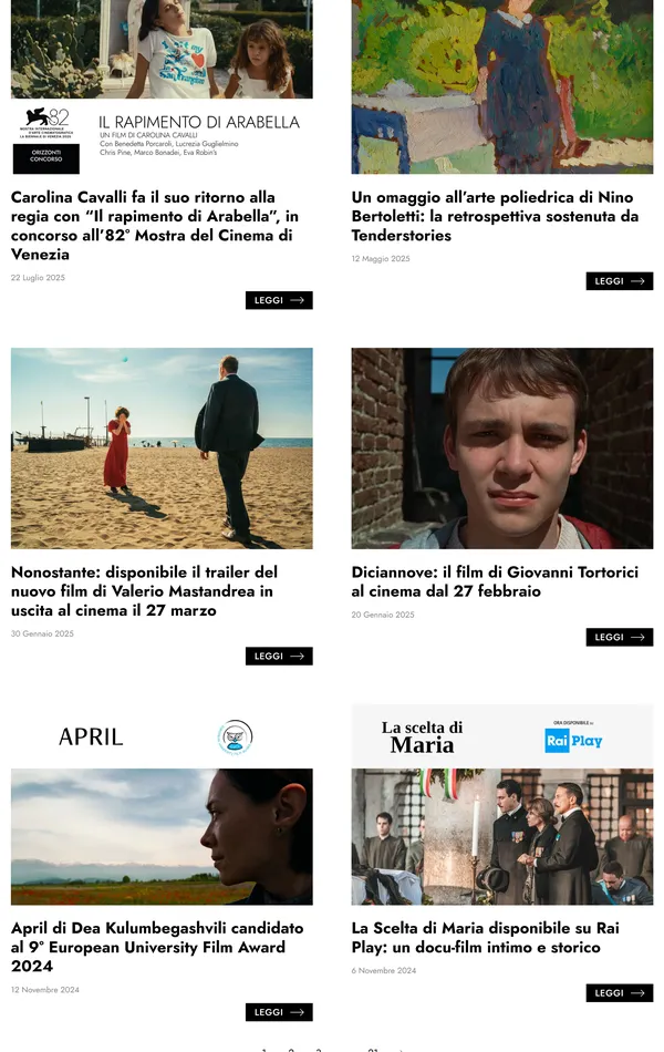 Новости Tenderstories, тематика — Медиа, цвета — Белый, Черный, Серый, стиль — Классический, типографика — Без засечек