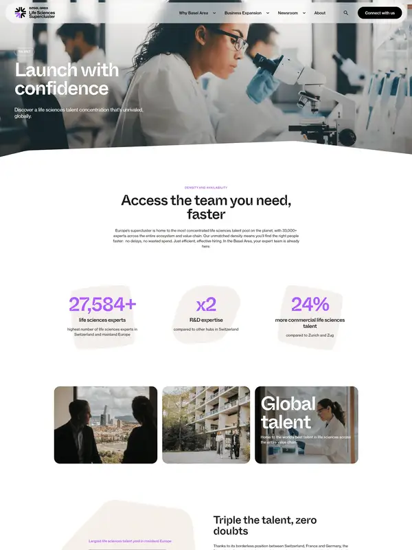 Услуги Basel Area, тематика — Другое, цвета — Белый, Черный, Серый, стиль — Корпоративный, Минимализм, типографика — Без засечек