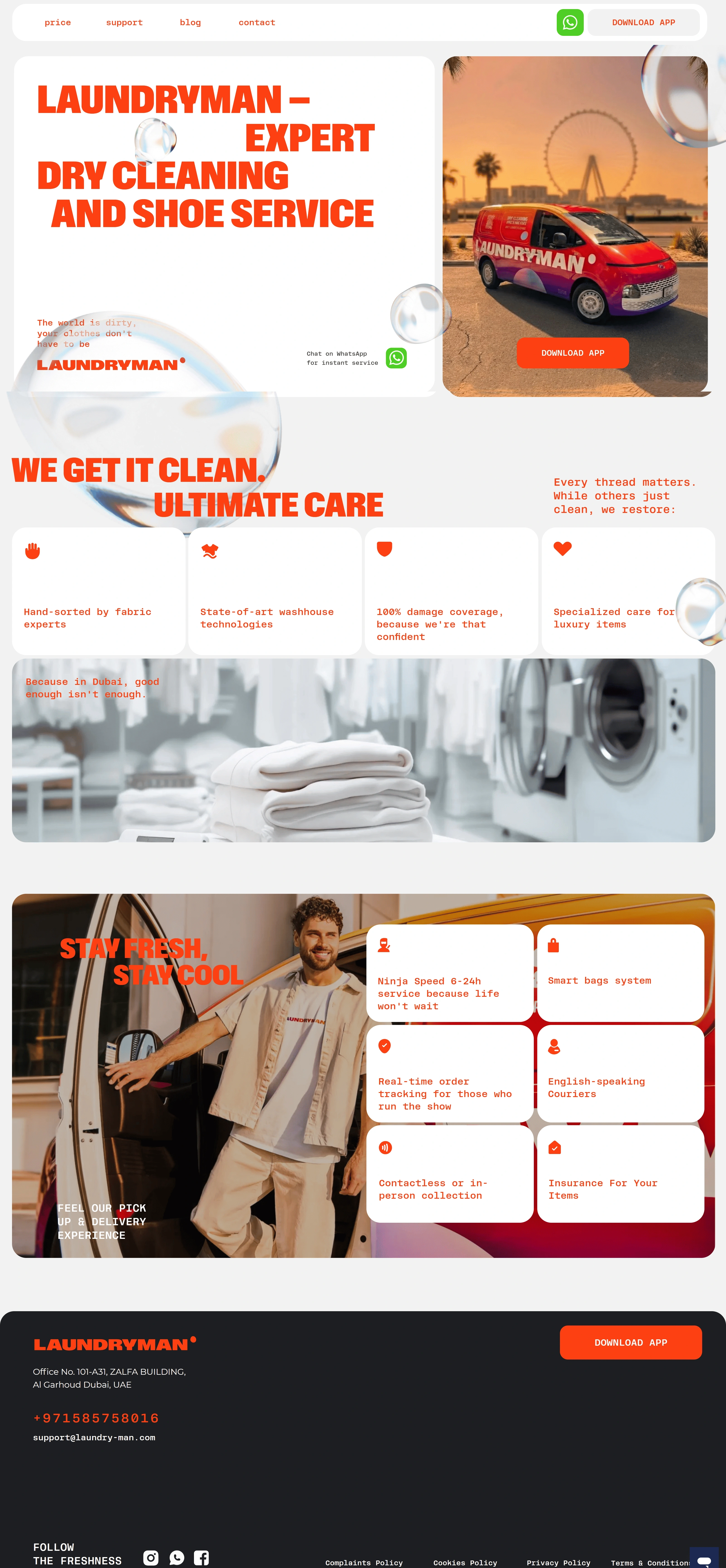 LAUNDRYMAN Лендинг LAUNDRYMAN, тематика — Интернет-магазин, цвета — Белый, Черный, Серый, стиль — Карточный, Брутализм, типографика — Без засечек, Декоративные