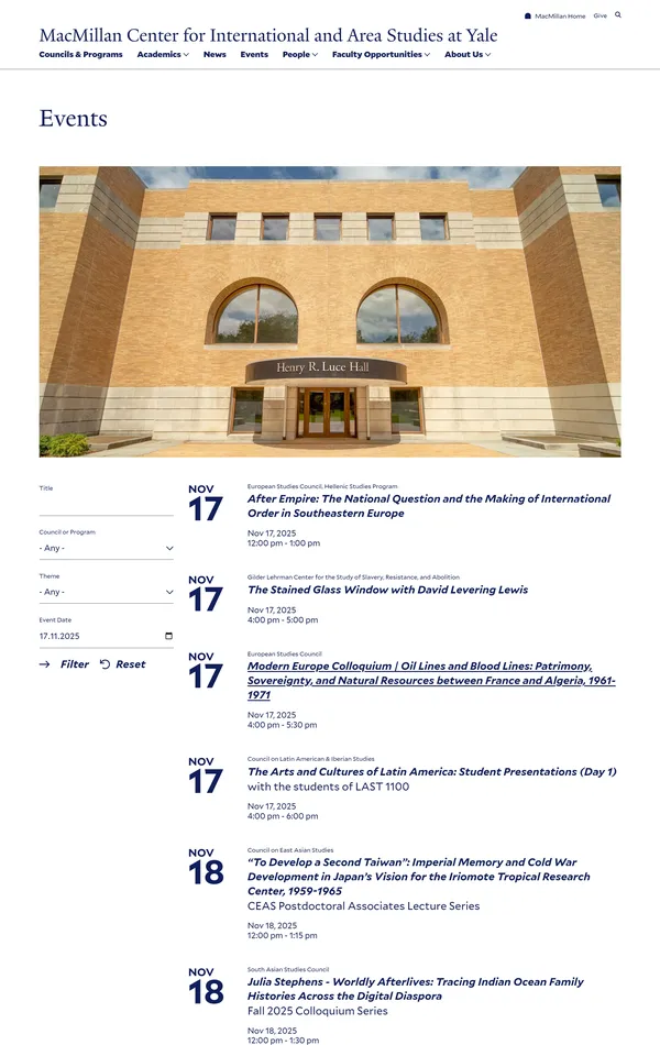 Новости Macmillan Yale, тематика — Образование, цвета — Белый, стиль — Классический, Корпоративный, типографика — Без засечек